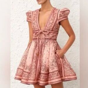 Elegant Pink Patterned Dress
